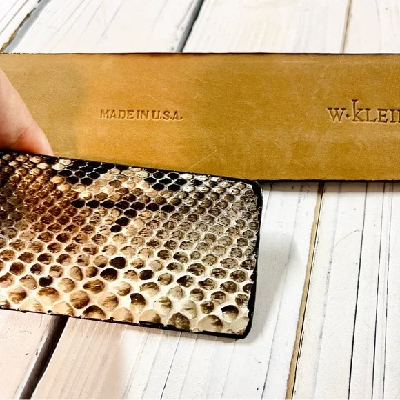 SOLD W. Kleinberg Women’s Python Belt w/ Covered Buckle | Size L - Picture 6 of 13